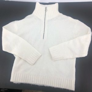 Vince Camuto Sweater Half Zip White Medium Super Soft Cozy